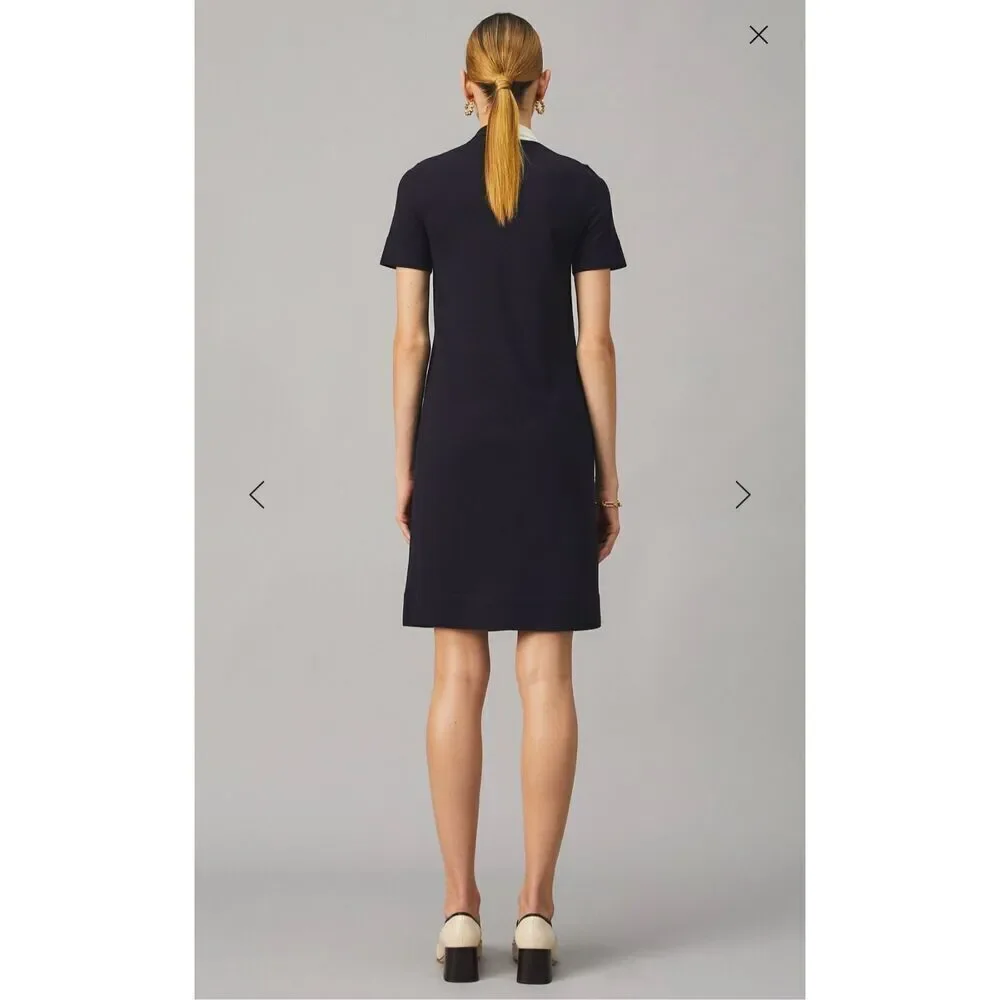 Tory Burch Dress SHORT SLEEVE BOW SWEATER Medium Navy Ivory size‎ XS